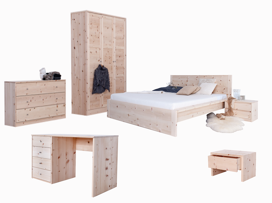 Chalet-Chic (Arve & Varianten) Bett - Nachttisch - Schrank - Kommode - Schreibtisch