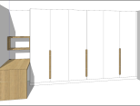 Visualisierung 3D Einbauschrank mit Pult